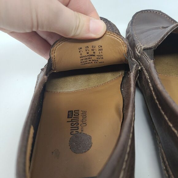 Clarks Brown Leather Driving Slip-On Loafers Men’s Size 9.5 M 61716 Moccasins main image 6
